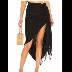 Just Bee Queen Tulum Black Solid Skirt Small